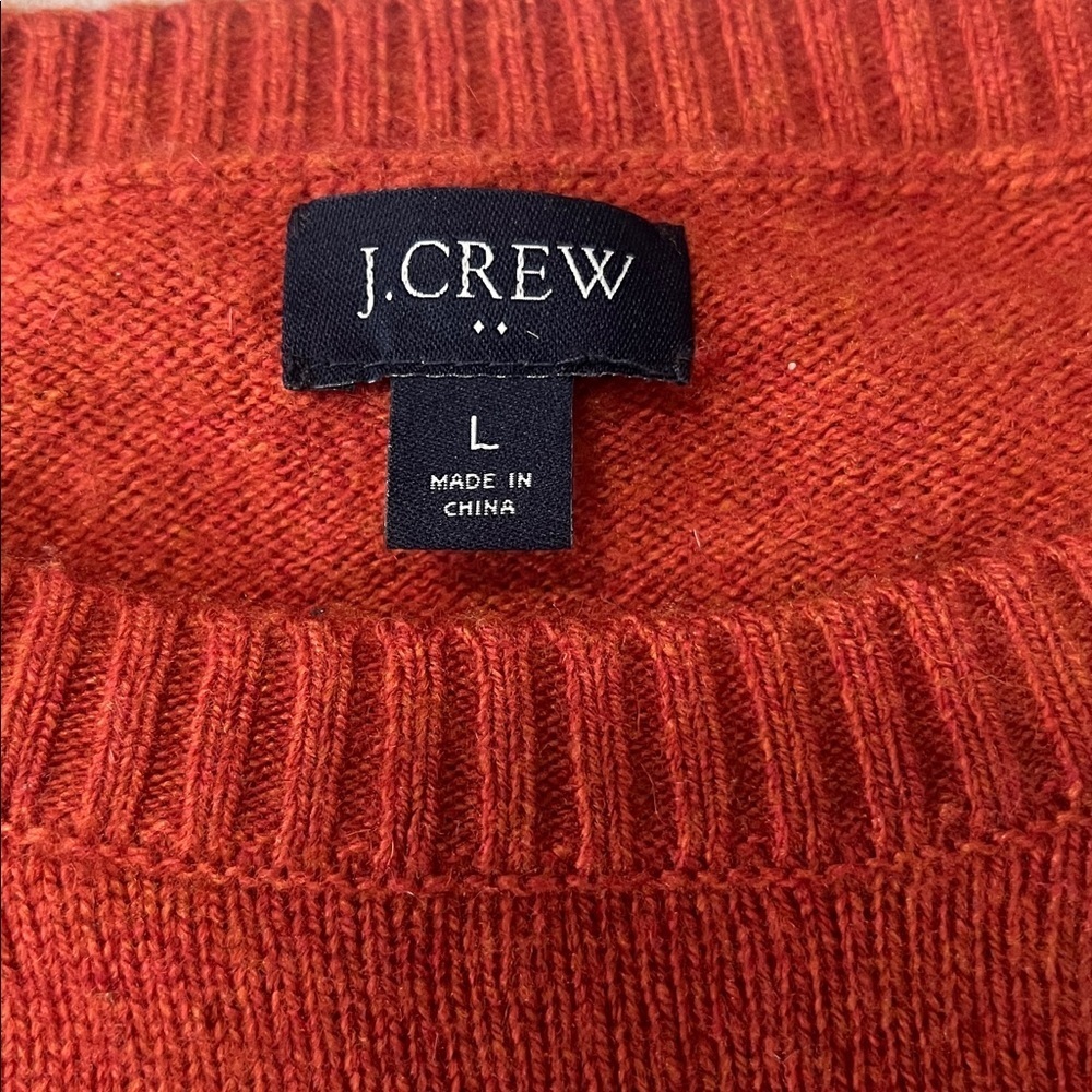 JCrew Factory Wool Blend Crewneck Sweater Orange Size Large - Picture 4 of 7